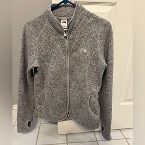 North Face women’s full zip light grey heather size medium